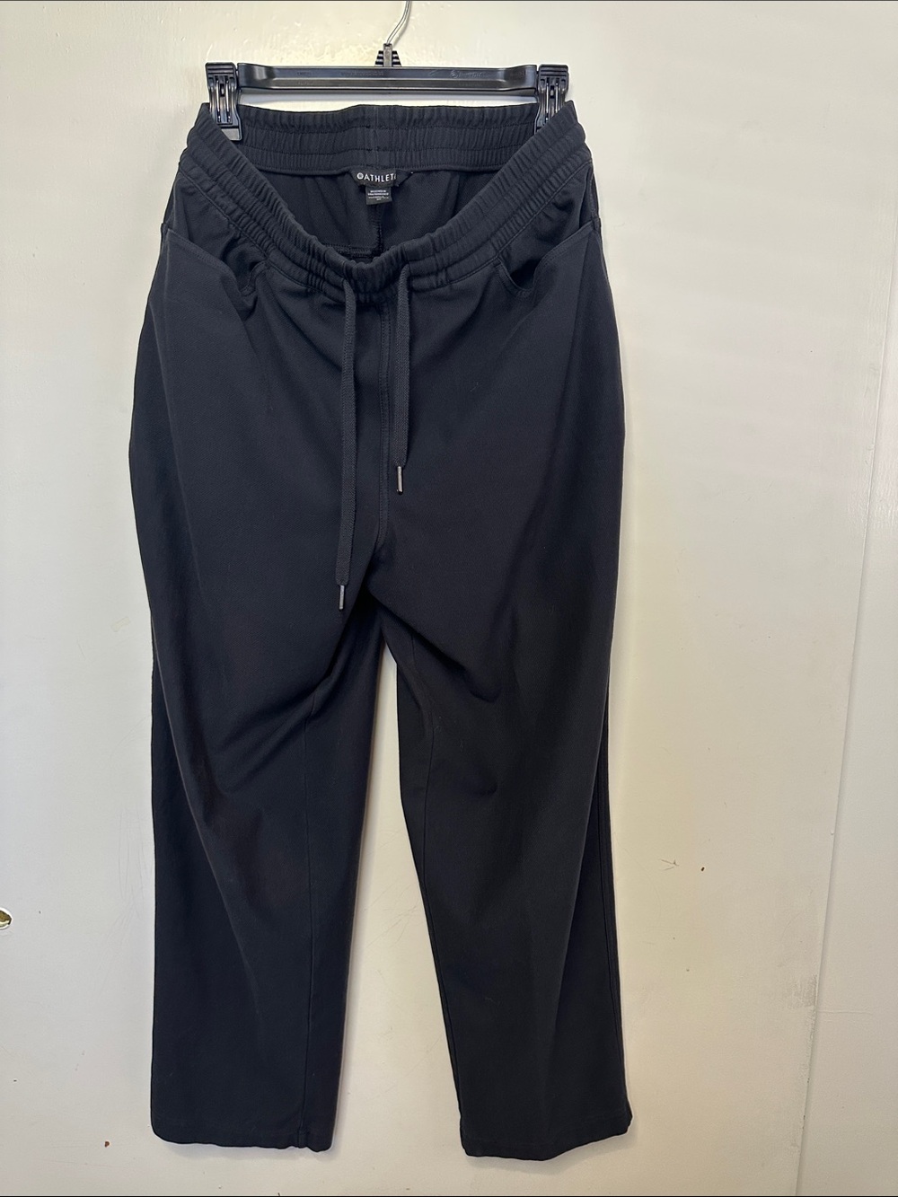 Athleta Black Cropped Drawstring-Waist Pants